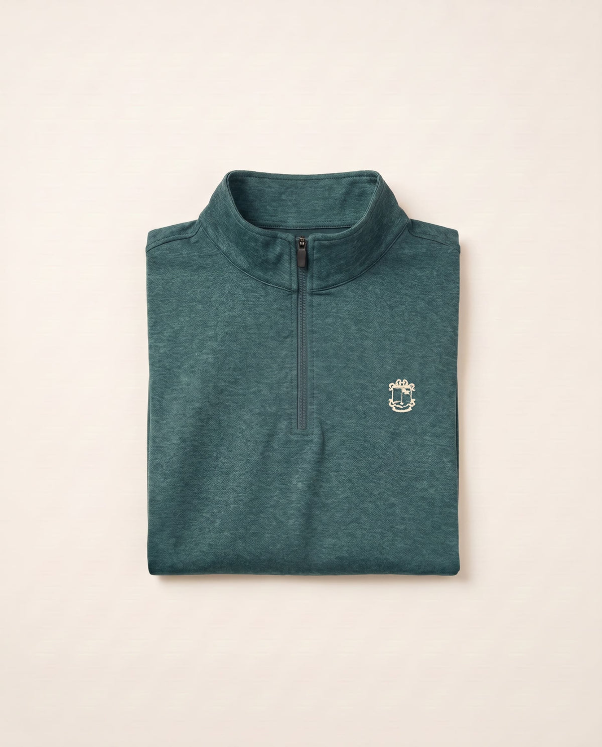 Captain's Quarter Zip Verde Atlántico, doblado