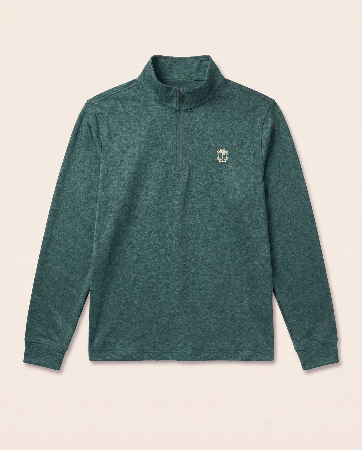 Captain's Quarter Zip Verde Atlántico, vista frontal