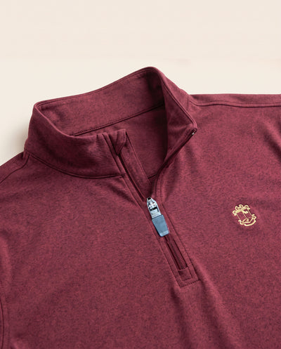 Captain's Quarter Zip Rojo Oscuro, vista Detalle
