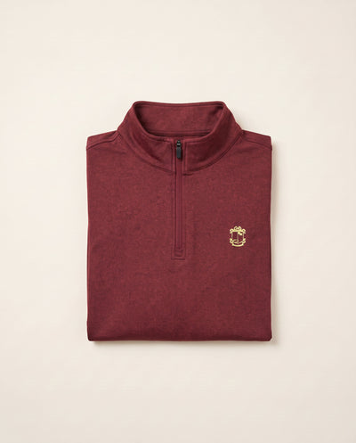 Captain's Quarter Zip Rojo Oscuro, vista Doblada