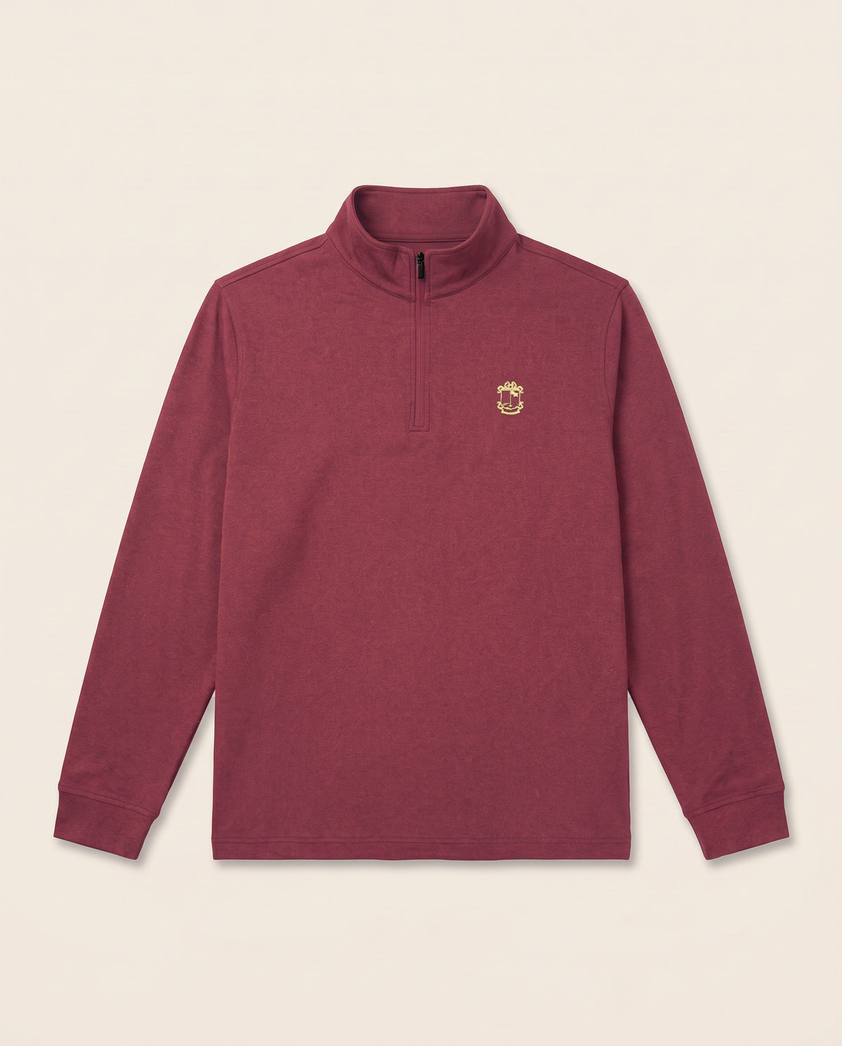 Captain's Quarter Zip Rojo Oscuro, vista frontal